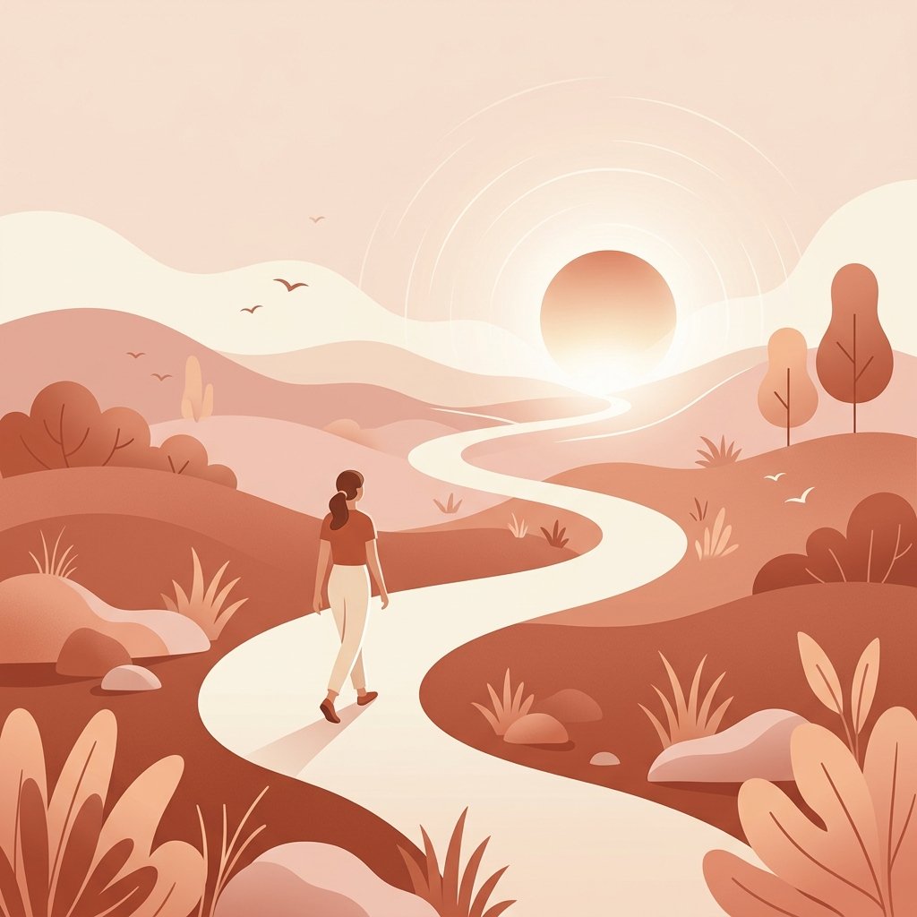 Personal Life Coaching illustration representing a path and growth